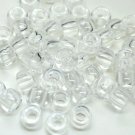 100x CLEAR Barrel Pony Beads Opaque Transparent Dummy Clip Hair Making