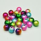 50 × 8mm 3D Illusion Miracle Rainbow Beads Acrylic Bracelet Necklace Making