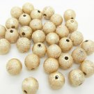 GOLD - Metallic Round Glitter Stardust Beads Acrylic Plastic Jewellry Making Craft (4 mm x 200 pcs)