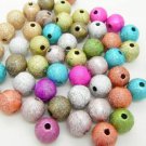 MIXED - Metallic Round Glitter Stardust Beads Acrylic Plastic Jewellry Making Craft (4mm x 200pcs)