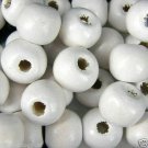 WHITE - Wooden Round Beads, Colour Choice craft bead (10 mm, 100 pack)