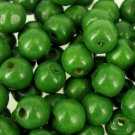 DARK GREEN - Wooden Round Beads (10 mm, 100 pack)