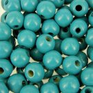 TEAL BLUE - Wooden Round Beads (10 mm, 100 pack)