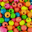 NEON MIX - Wooden Round Beads (10 mm, 100 pack)