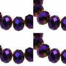 ELECTROPLATE PURPLE - Faceted Rondelle Crystal ABACUS Glass Beads (4mm x 140pcs)