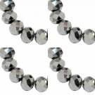 ELECTROPLATE SILVER - Faceted Rondelle Crystal ABACUS Glass Beads (4mm x 140pcs)