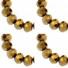 ELECTROPLATE GOLD - Faceted Rondelle Crystal ABACUS Glass Beads (4mm x 140pcs)