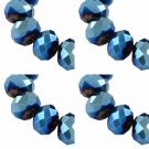 ELECTROPLATE BLUE - Faceted Rondelle Crystal ABACUS Glass Beads (4mm x 140pcs)