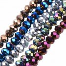 MIXED ELECTROPLATE - Faceted Rondelle Crystal ABACUS Glass Beads (4mm x 140pcs)