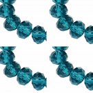 TEAL - Faceted Rondelle Crystal ABACUS Glass Beads (6mm x 95pcs)