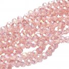 PINK AB - Faceted Rondelle Crystal ABACUS Glass Beads (6mm x 95pcs)