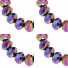 ELECTROPLATE RAINBOW - Faceted Rondelle Crystal ABACUS Glass Beads (8mm x 70pcs)