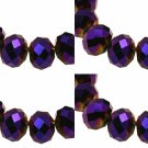 ELECTROPLATE PURPLE - Faceted Rondelle Crystal ABACUS Glass Beads (8mm x 70pcs)