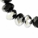 BLACK/SILVER - Faceted Rondelle Crystal ABACUS Glass Beads (8mm x 70pcs)