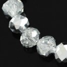 CLEAR/SILVER - Faceted Rondelle Crystal ABACUS Glass Beads (8mm x 70pcs)