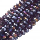 AMETHYST AB - Faceted Rondelle Crystal ABACUS Glass Beads (8mm x 70pcs)