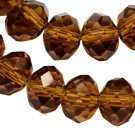 AMBER - Faceted Rondelle Crystal ABACUS Glass Beads (8mm x 70pcs)