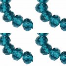 TEAL - Faceted Rondelle Crystal ABACUS Glass Beads (10mm x 35pcs)