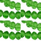 PERIDOT GREEN - Faceted Rondelle Crystal ABACUS Glass Beads (10mm x 35pcs)