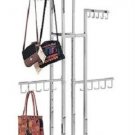Handbag Purse Display Rack Chrome 4-Way w 30 J-Hooks Adjustable 48" - 72" Silver