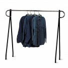 Clothing Rack Black & Chrome Single Rail Retail Storage Garment Salesman 48 x 60