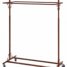 Clothing Rack Boutique Double Bar Rail Salesman Rolling Salesman Retail Garment