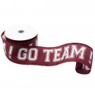 2.5”x10yds Burgundy Team Ribbon
