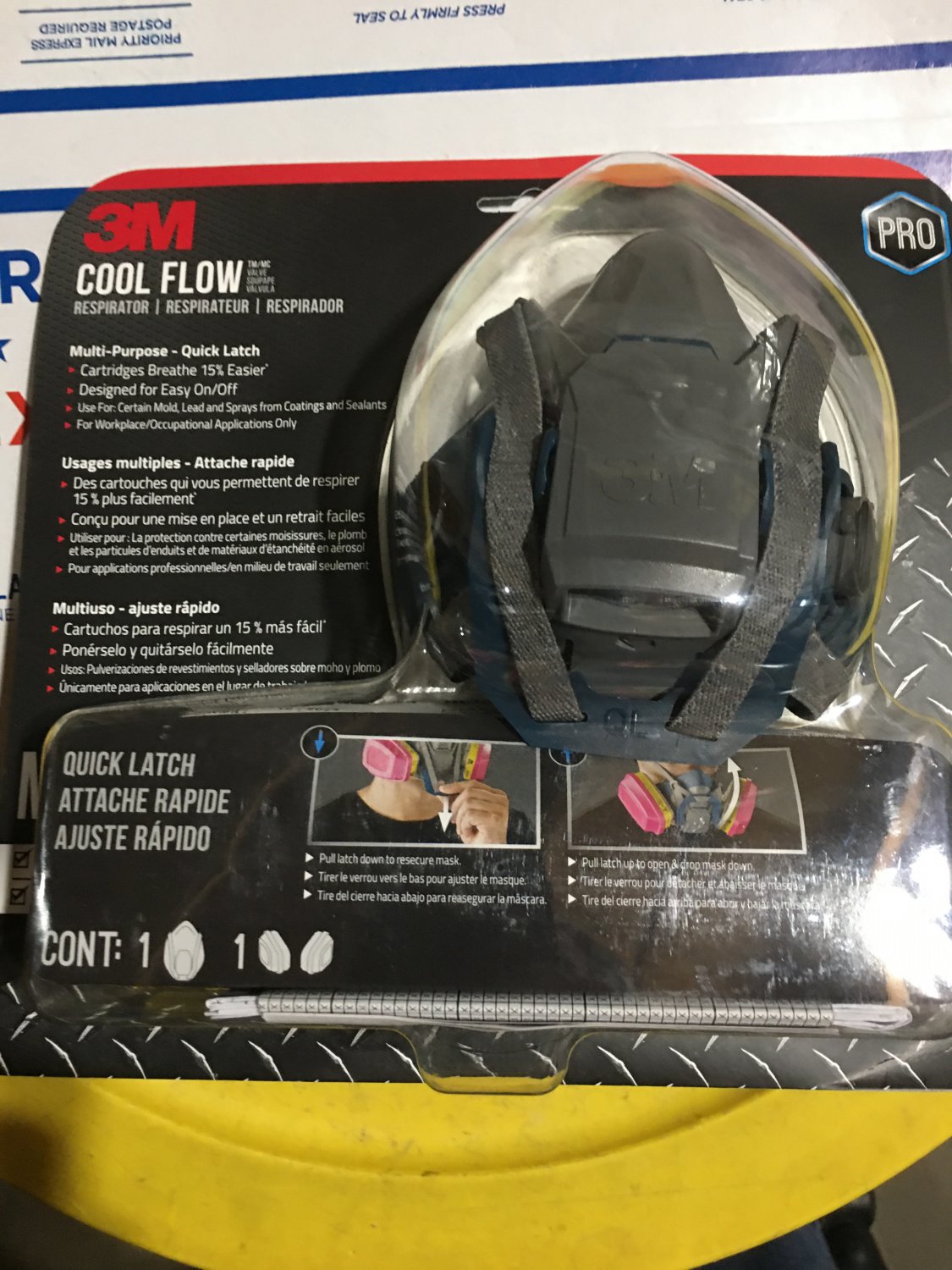 3M 65023QLHA1C Pro Multi-Purpose Respirator with Quick Latch + Filter - M - New