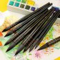 Art Professional Painting Brush Artist Watercolor Pen Brushes Wood Handle #1-12
