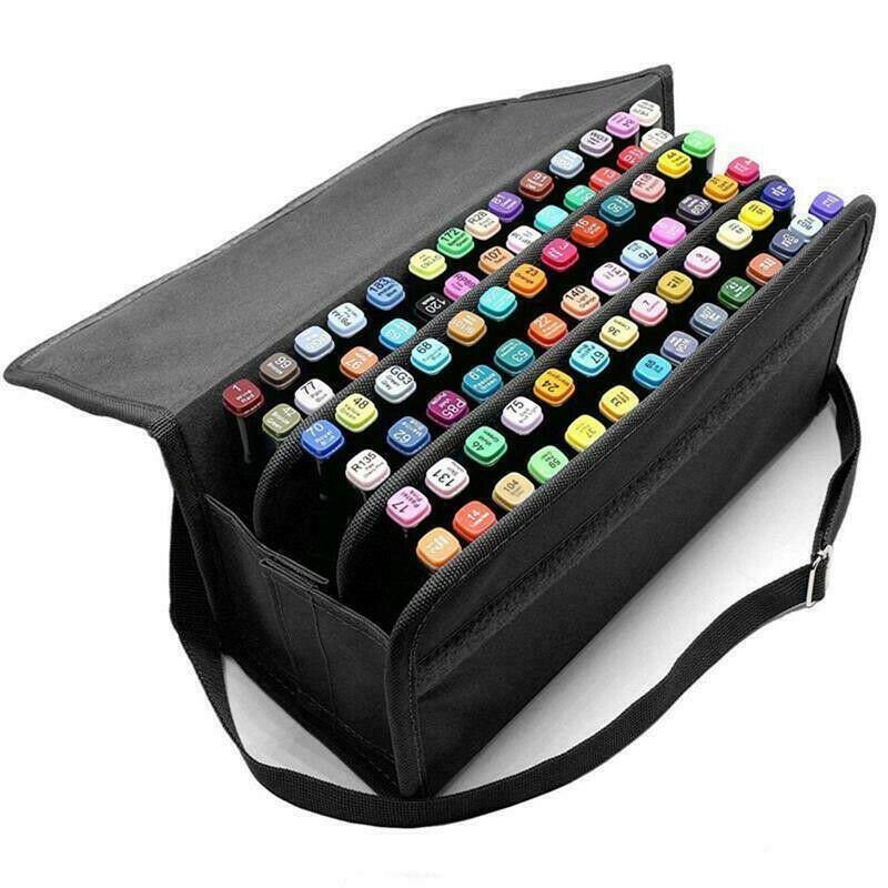 160 Color Markers Carrying Case Pens Copic Holder Sketch Prismacolor Touch New