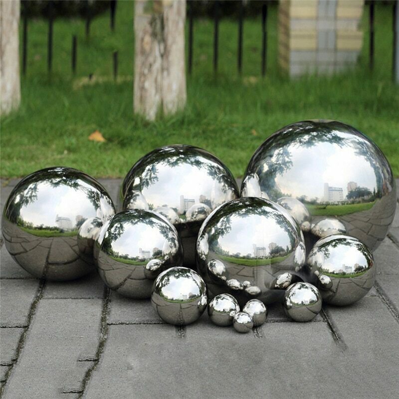 Stainless Steel Mirror Sphere Hollow Garden Decoration Gazing Ball 200mm