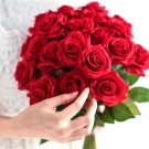 Red Rose Artificial Flower Fake Roses Bouquet 10 Piece Decoration Home Wedding