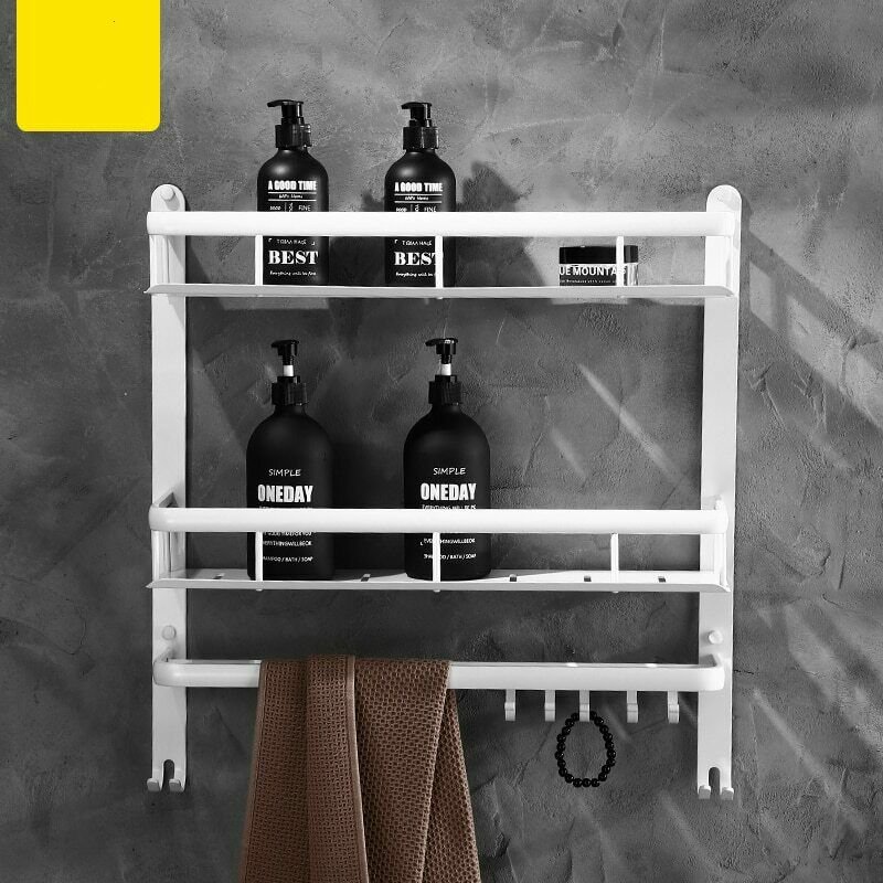 Bathroom Floating Shelves Wall Mounted Hanging Storage Shelf Rack Metal