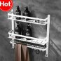 Bathroom Floating Shelves Wall Mounted Hanging Storage Shelf Rack Metal Hardware