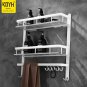 Bathroom Floating Shelves Wall Mounted Hanging Storage Shelf Rack Metal Hardware
