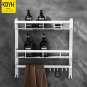 Bathroom Floating Shelves Wall Mounted Hanging Storage Shelf Rack Metal Hardware