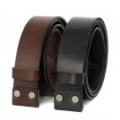 Mens No Buckle Belt Vintage Strap Black Coffee Color Genuine Leather Belts