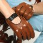 Genuine Leather Driving Gloves Men Lambskin Full Finger Glove Motorcycle Biker