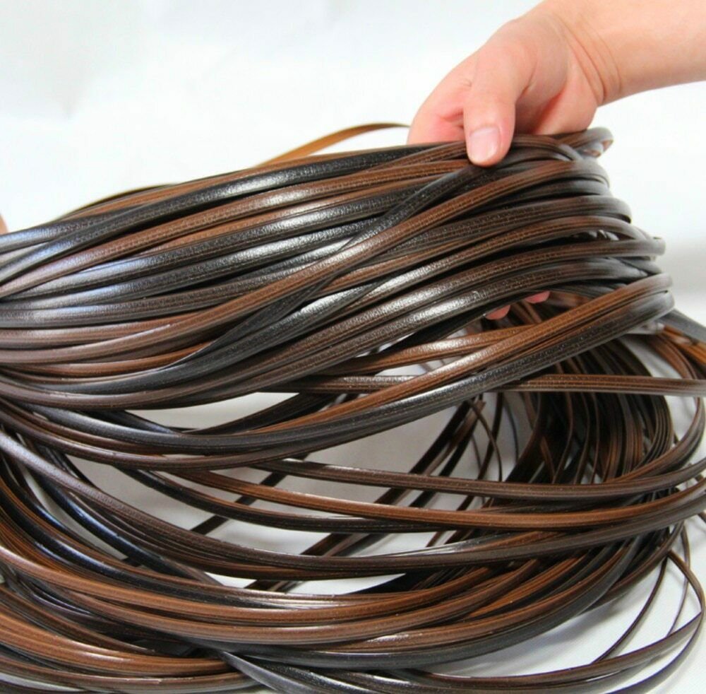 Coffee Gradient Flat Synthetic Rattan Weaving Material Plastic Knit Repair Chair