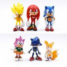 Sonic Shadow Tails Characters 6 Piece Action Figures Toy Hedgehog Model Figurine