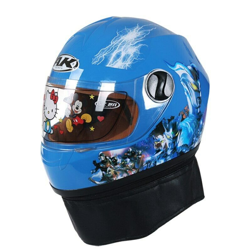 Cartoon Children Motorcycle Helmet Boy Girl Full Face Protective Helm Kid Safety