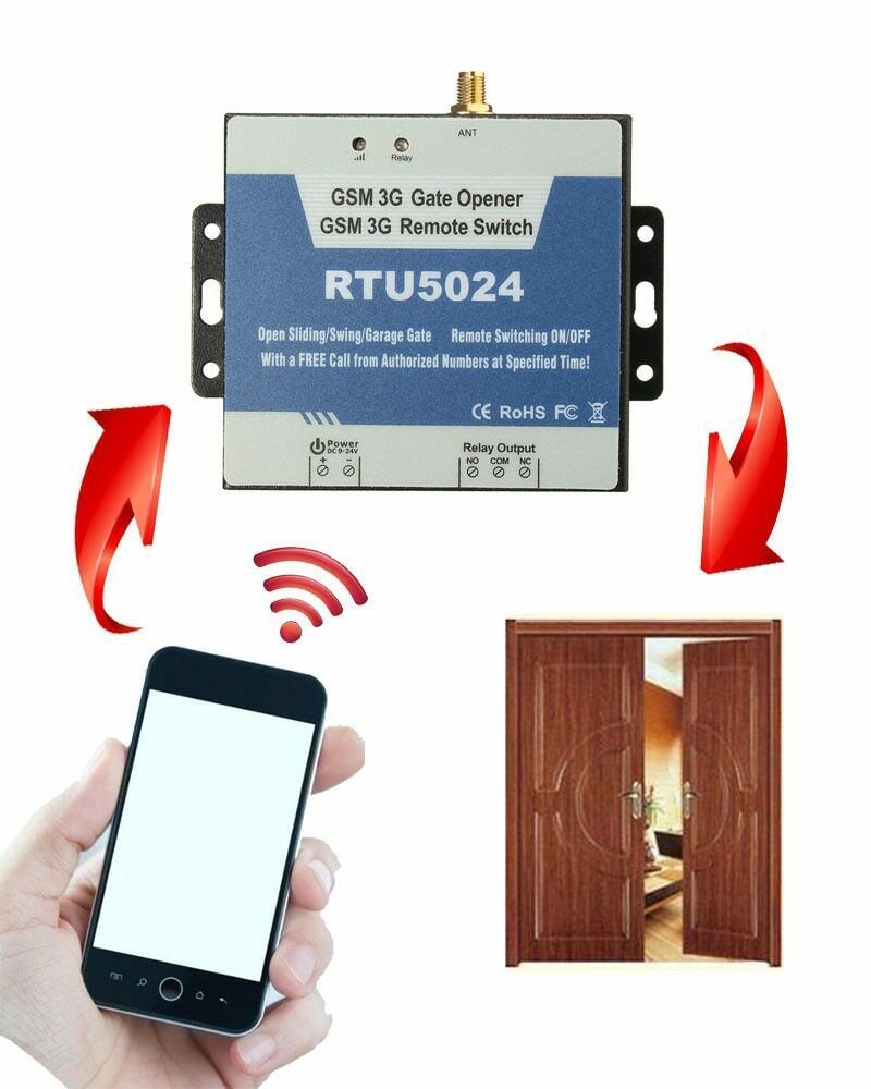 Wireless Gate Opener GSM Relay Switch Remote Control Access Garage Door Key