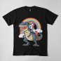 Unicorn Riding Dinosaur T-Shirt T-Rex Funny Unicorns Party Rainbow Squad Mens
