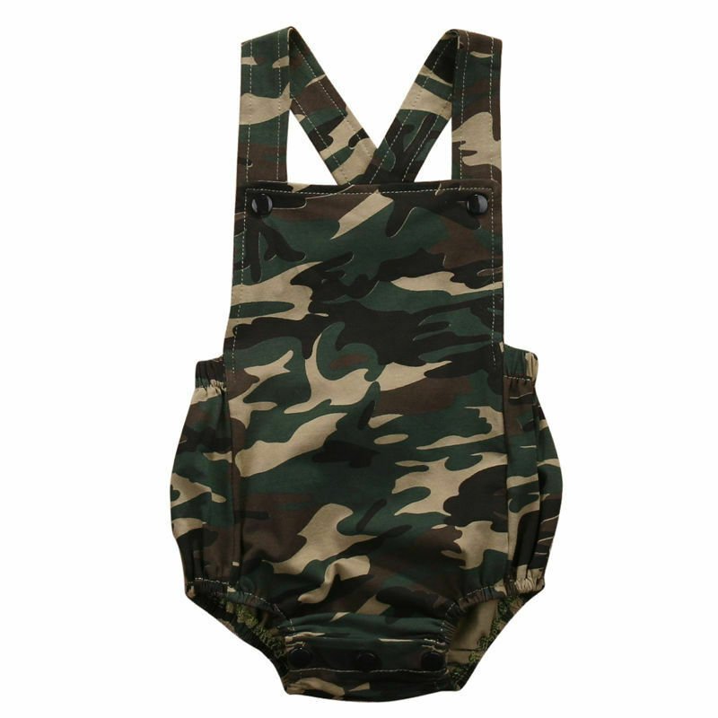 Newborn Baby Jumpsuit Kid Boys Girls Camouflage Sleeveless Romper Summer Fashion