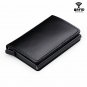 Genuine Leather Credit Card Holder RFID Blocking Aluminum Case Men Mini Wallet