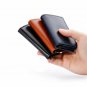 Genuine Leather Credit Card Holder RFID Blocking Aluminum Case Men Mini Wallet