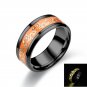 Luminous Rings Dragon Pattern Black Stainless Steel Glowing Mens Punk Jewelry