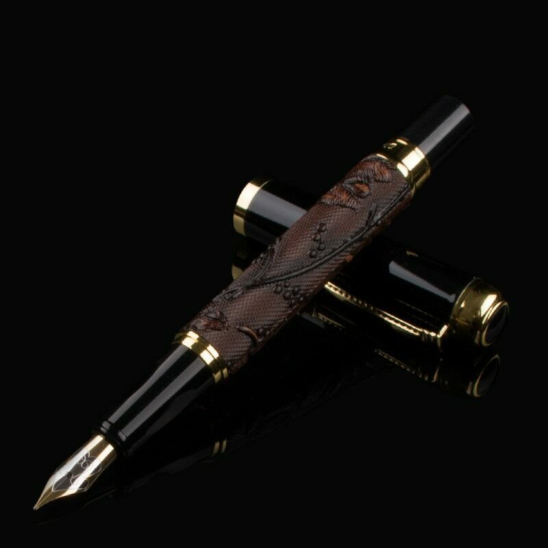 Leather Fountain Pen Dragon Design LUXURY Office Supplies School Clip Pens