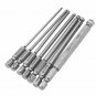 7pcs SAE 5/64-5/16 Inch 100mm Magnetic Ball Screwdriver Bit 1/4 Hex Shank