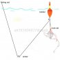 2 Piece Fishing Float Bobber Bait Feeder Tools Lake Tackle Six Strong Hook Buoy